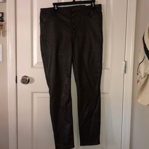 Worn Once! WHBM  14R Coated Brown, Relaxed Jeans